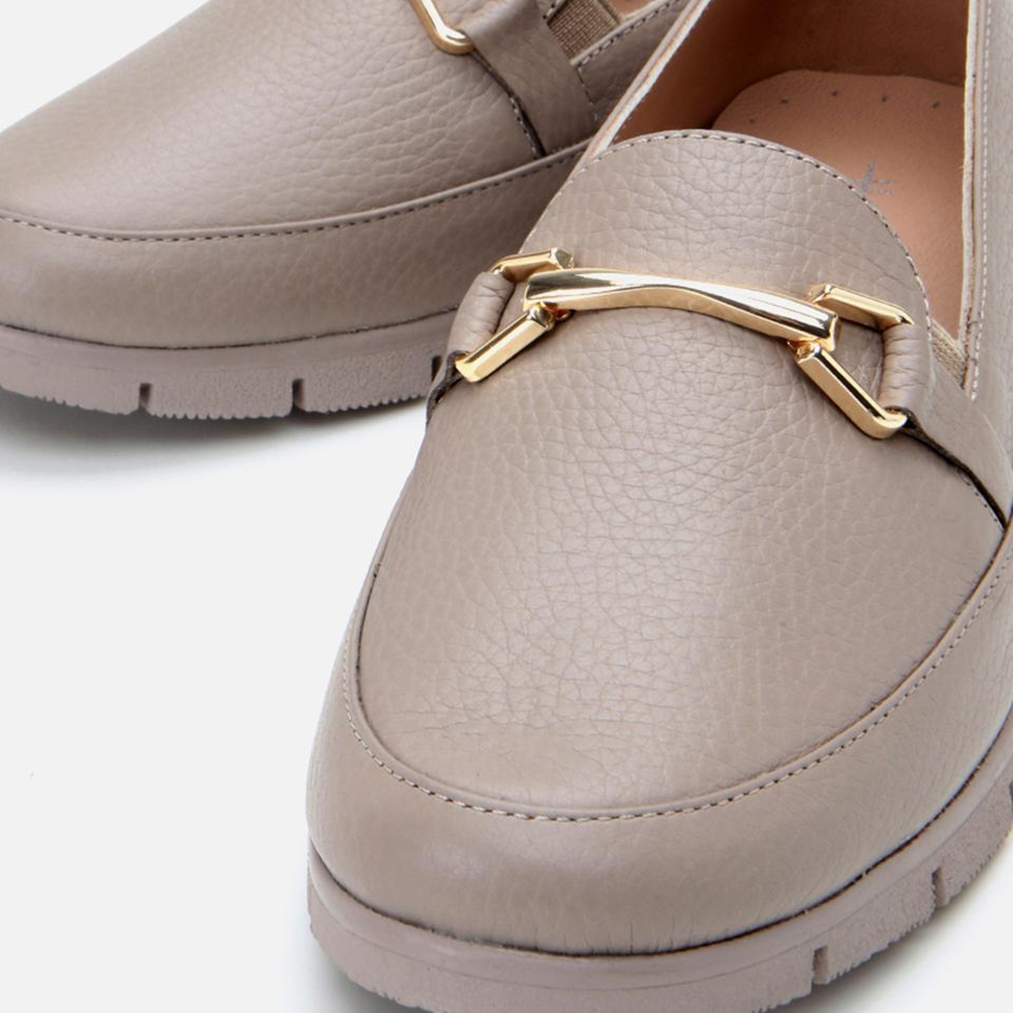 Kadın Deri Vizon Tokalı Loafer