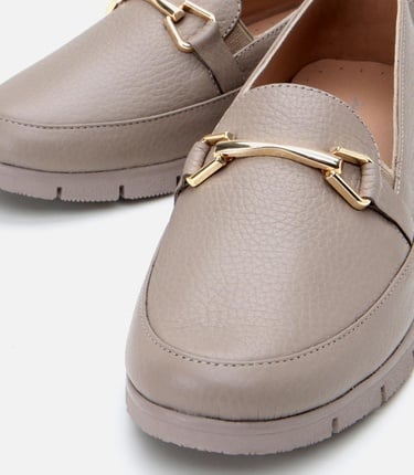  Kadın Deri Vizon Tokalı Loafer