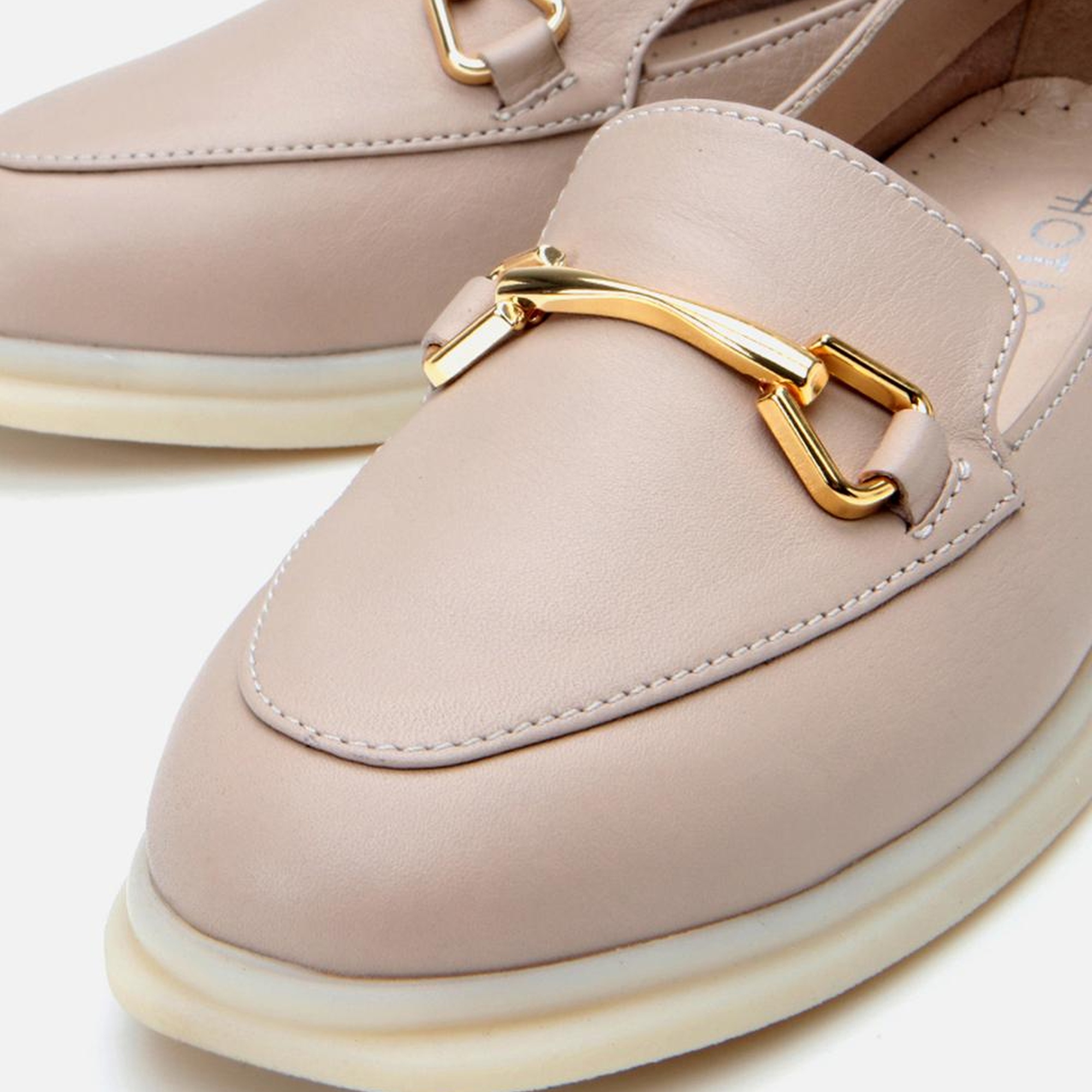 Kadın Deri Vizon Tokalı Günlük Loafer