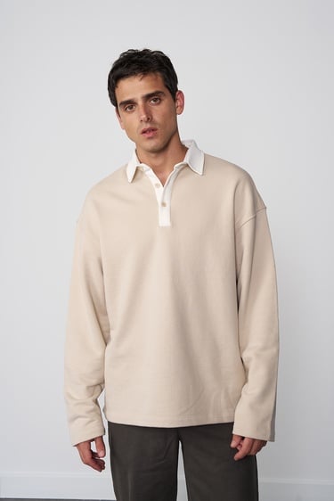  Kontrast Yakalı Sweatshirt