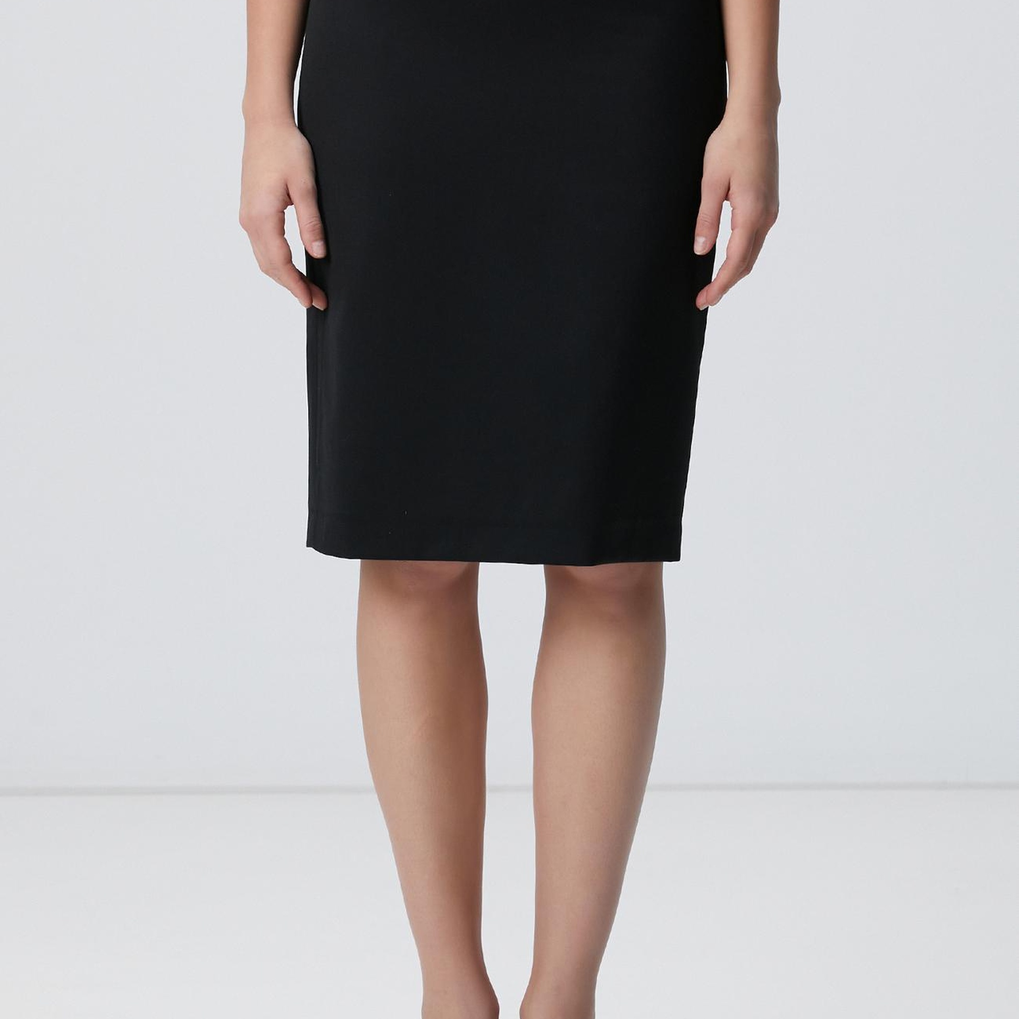 Network Kadın Siyah Yün Karışımlı Midi Kalem Etek