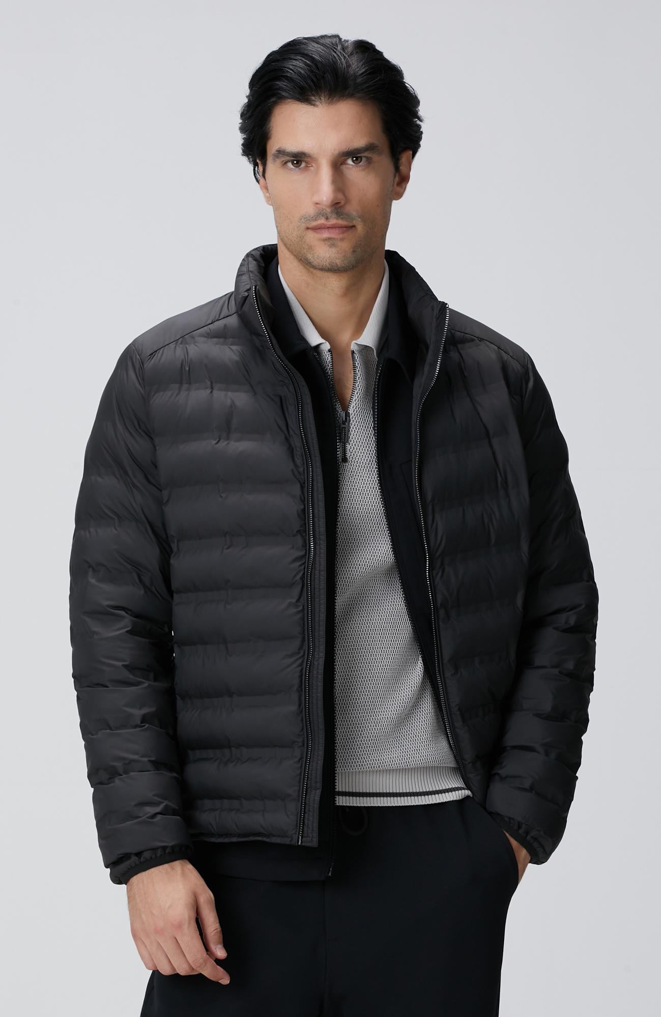  Network Erkek Siyah Puffer Mont