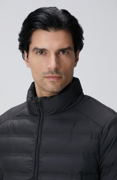  Network Erkek Siyah Puffer Mont