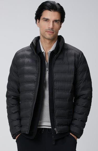  Network Erkek Siyah Puffer Mont