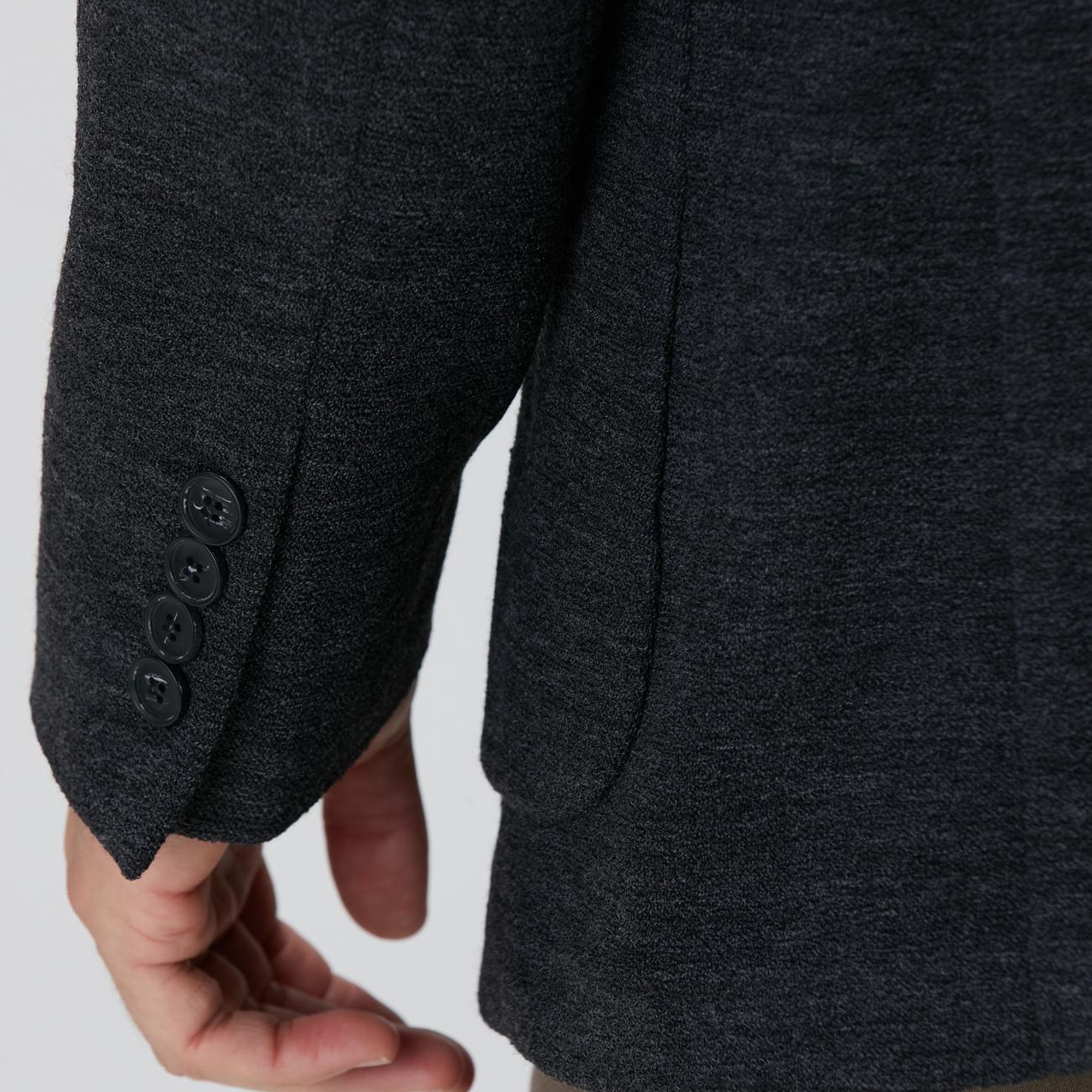 Network Erkek Antrasit Yün Karışımlı Örme Ceket