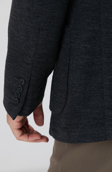  Network Erkek Antrasit Yün Karışımlı Örme Ceket