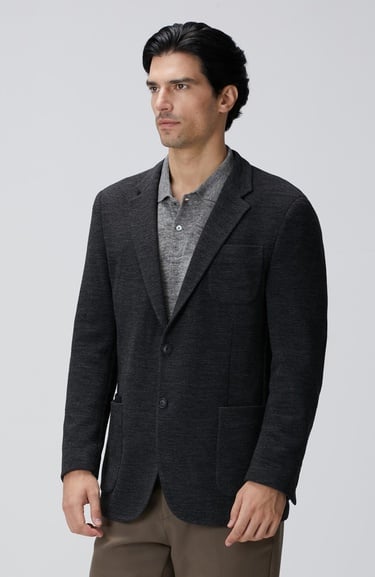  Network Erkek Antrasit Yün Karışımlı Örme Ceket