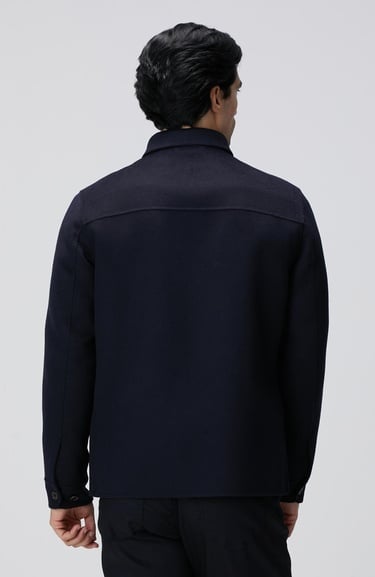  Network Erkek Lacivert Yün Karışımlı Handmade Mont