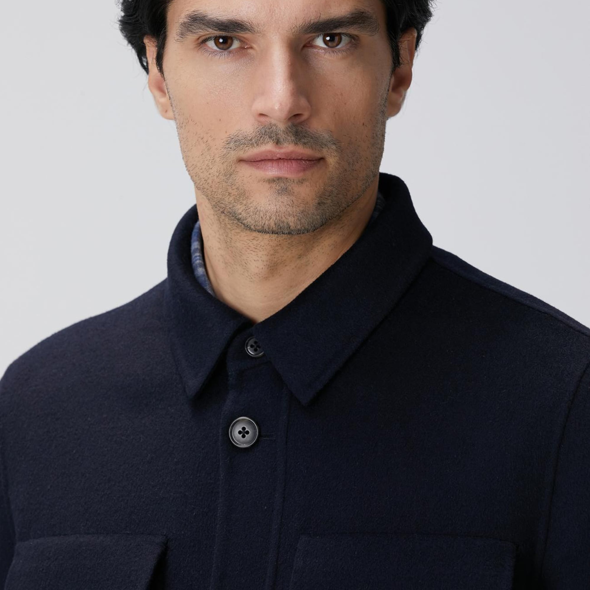 Network Erkek Lacivert Yün Karışımlı Handmade Mont