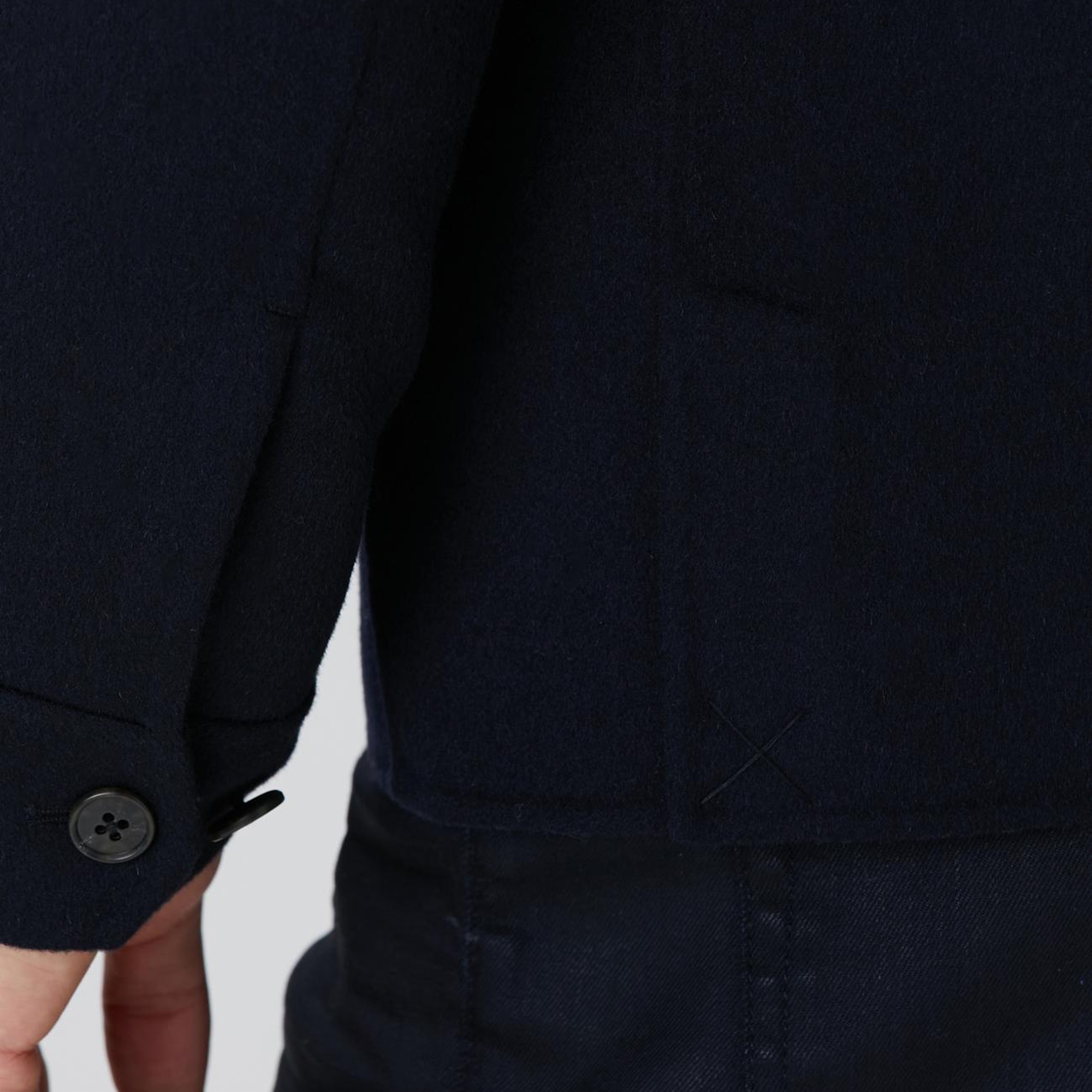 Network Erkek Lacivert Yün Karışımlı Handmade Mont