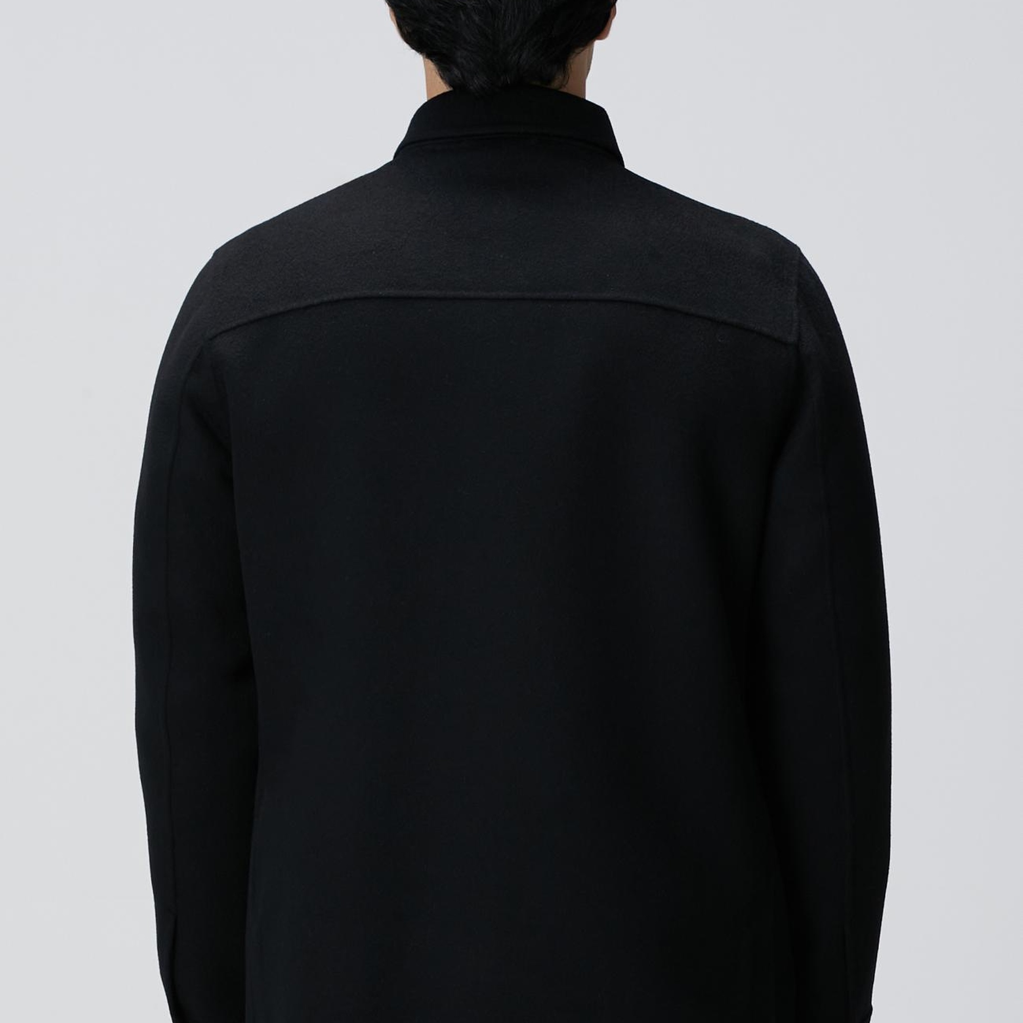 Network Erkek Siyah Yün Karışımlı Dikişsiz Handmade Mont