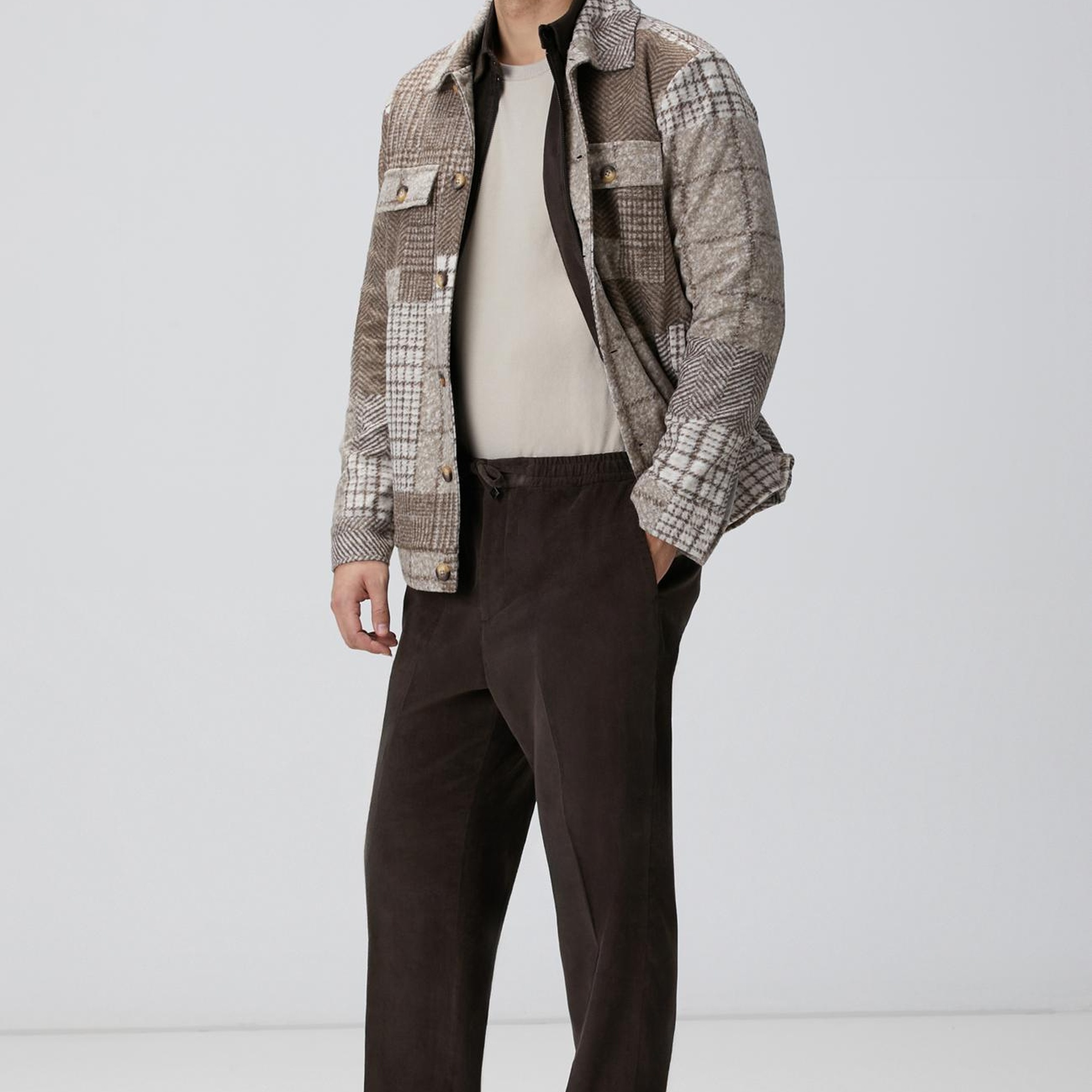 Network Erkek Bej Melanj Basic Triko Kazak