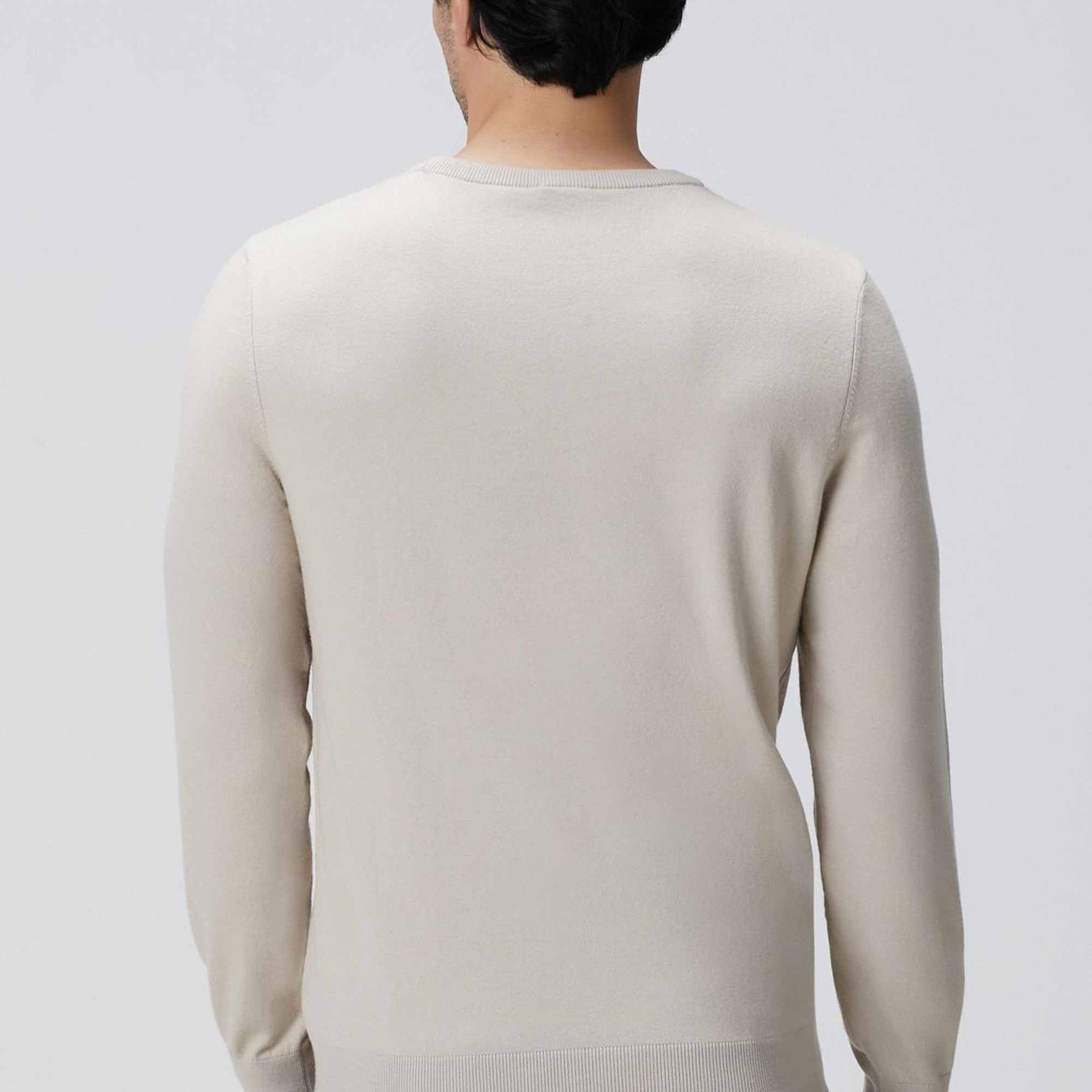 Network Erkek Bej Melanj Basic Triko Kazak