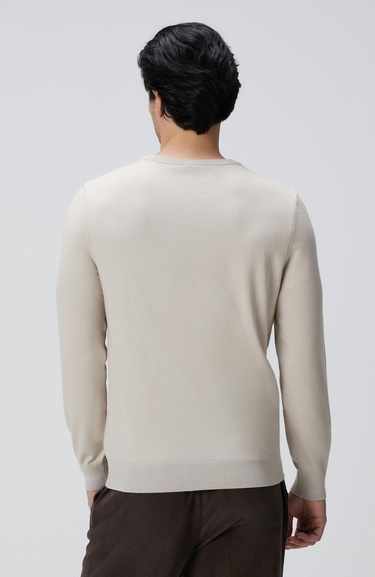  Network Erkek Bej Melanj Basic Triko Kazak