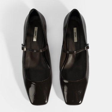  Kadın Kahve Kroko Baskılı Mary Jane Günlük Ayakkabı