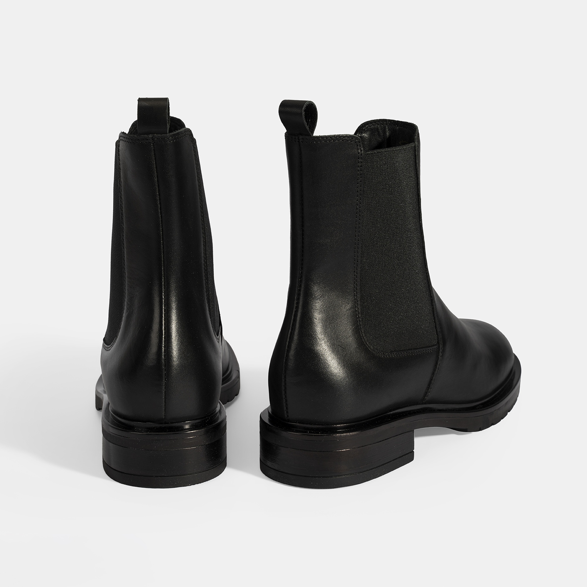 Kadın Siyah Lastikli Deri Chelsea Bot