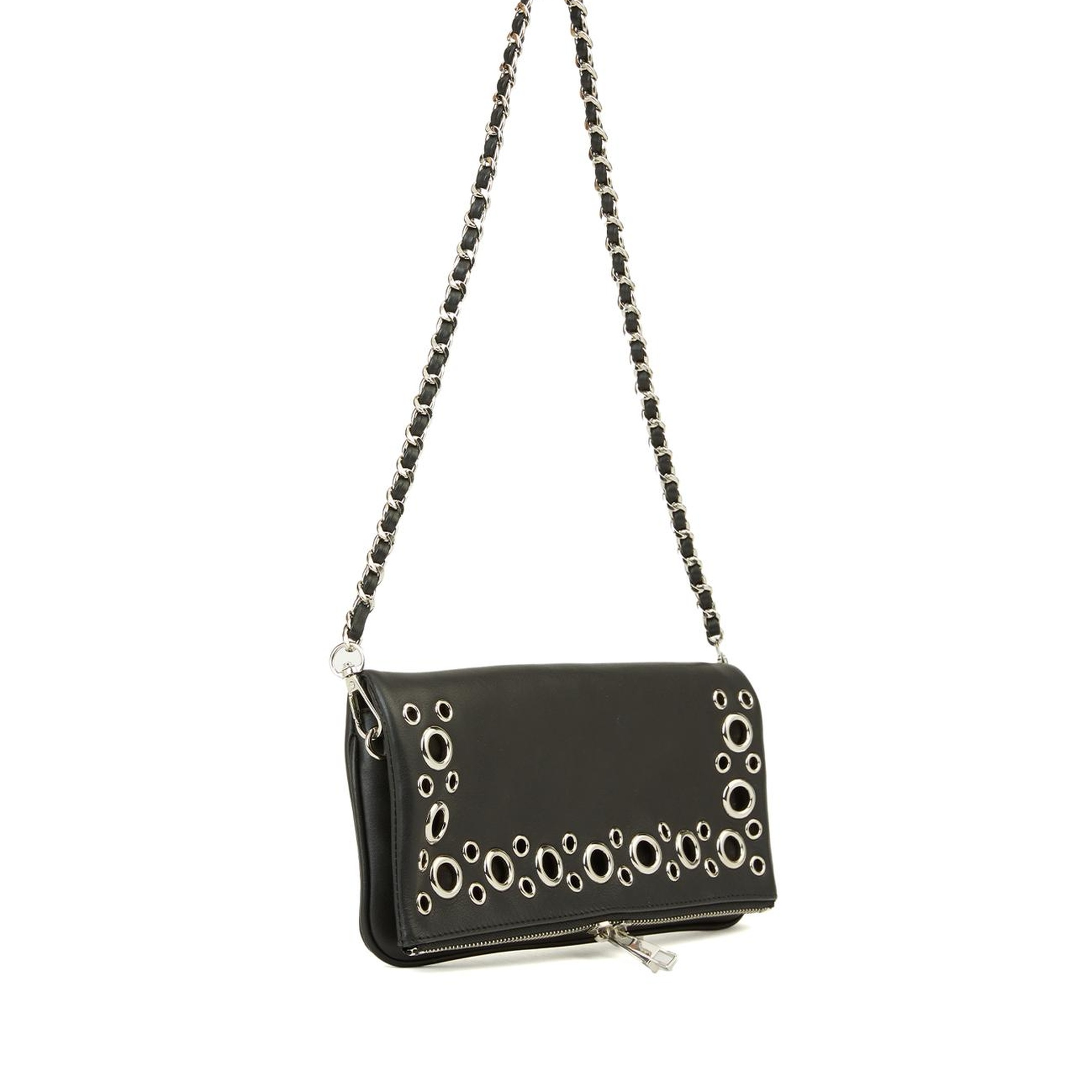 Network Kadın Siyah Zincir Askılı Deri Clutch