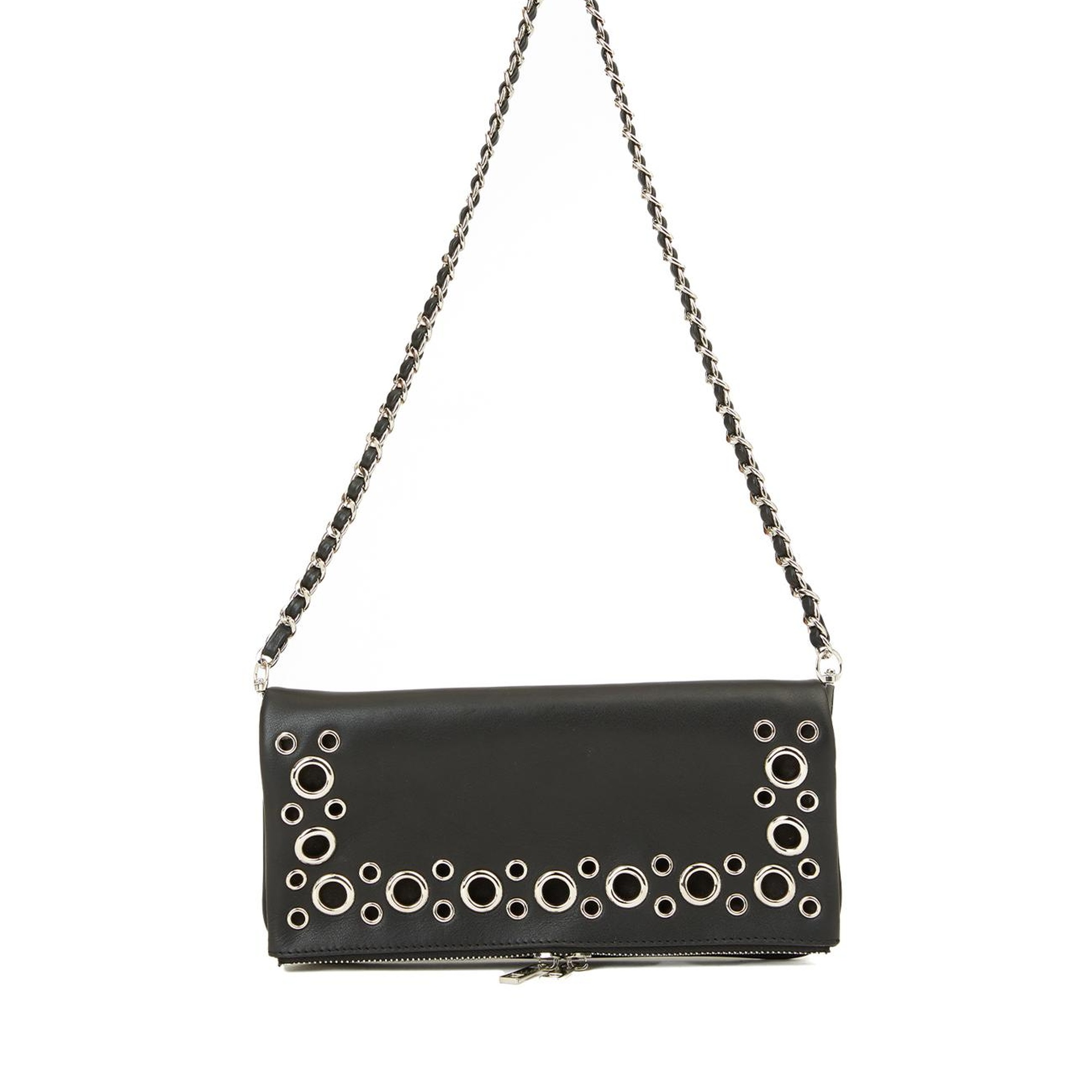 Network Kadın Siyah Zincir Askılı Deri Clutch