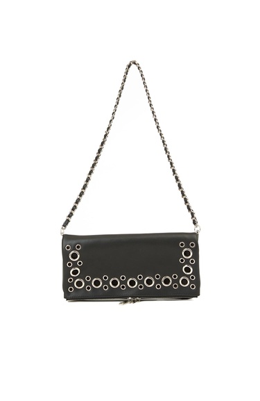  Network Kadın Siyah Zincir Askılı Deri Clutch