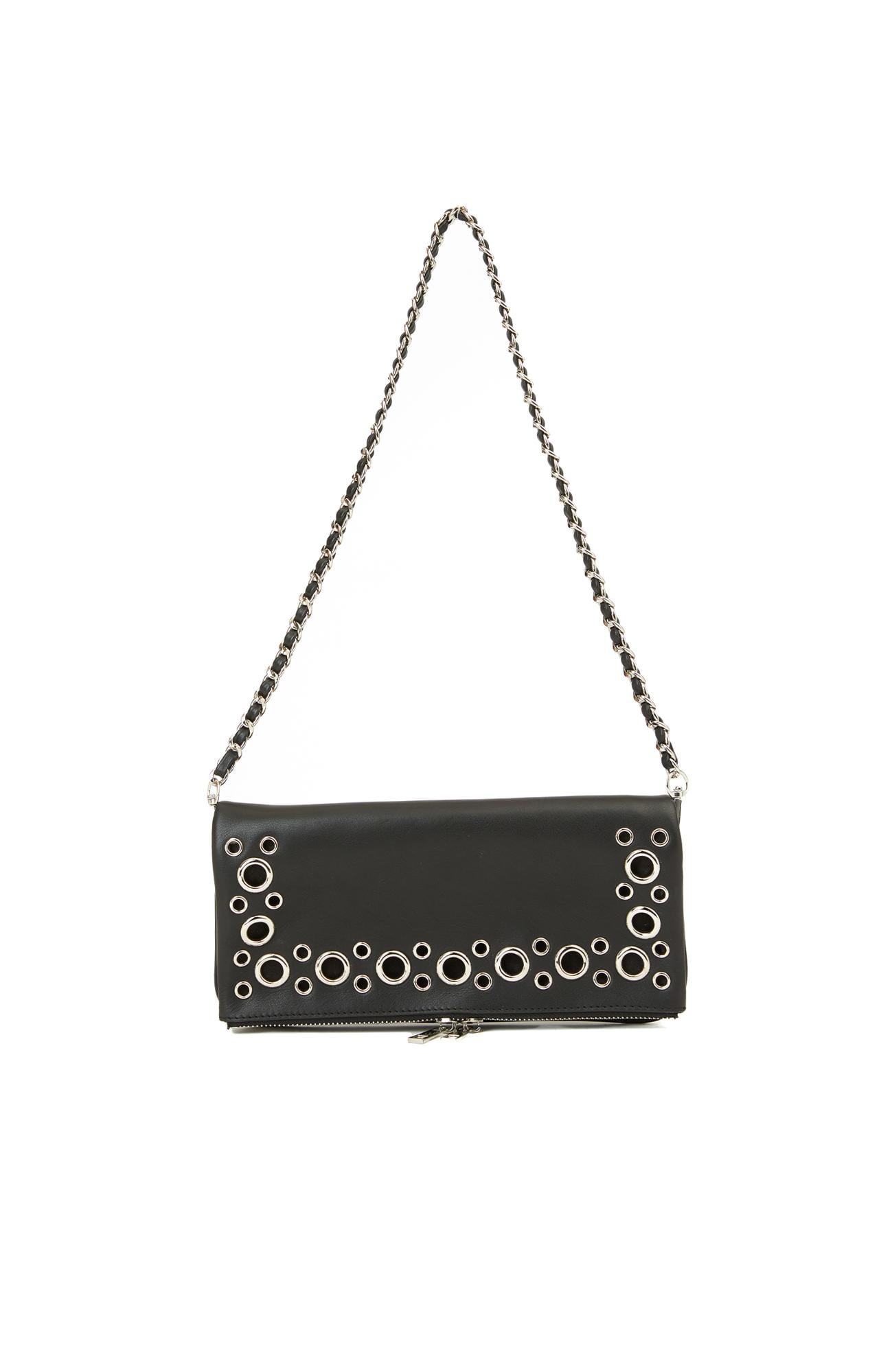  Network Kadın Siyah Zincir Askılı Deri Clutch