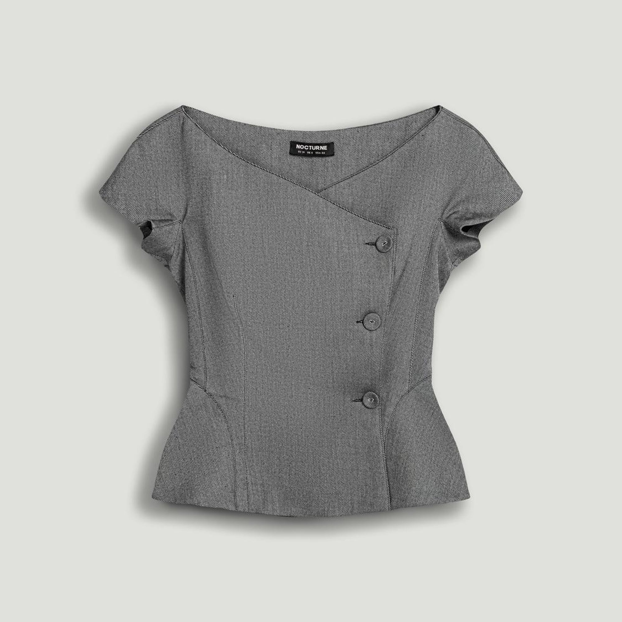 Kruvaze Düğme Kapamalı Yelek