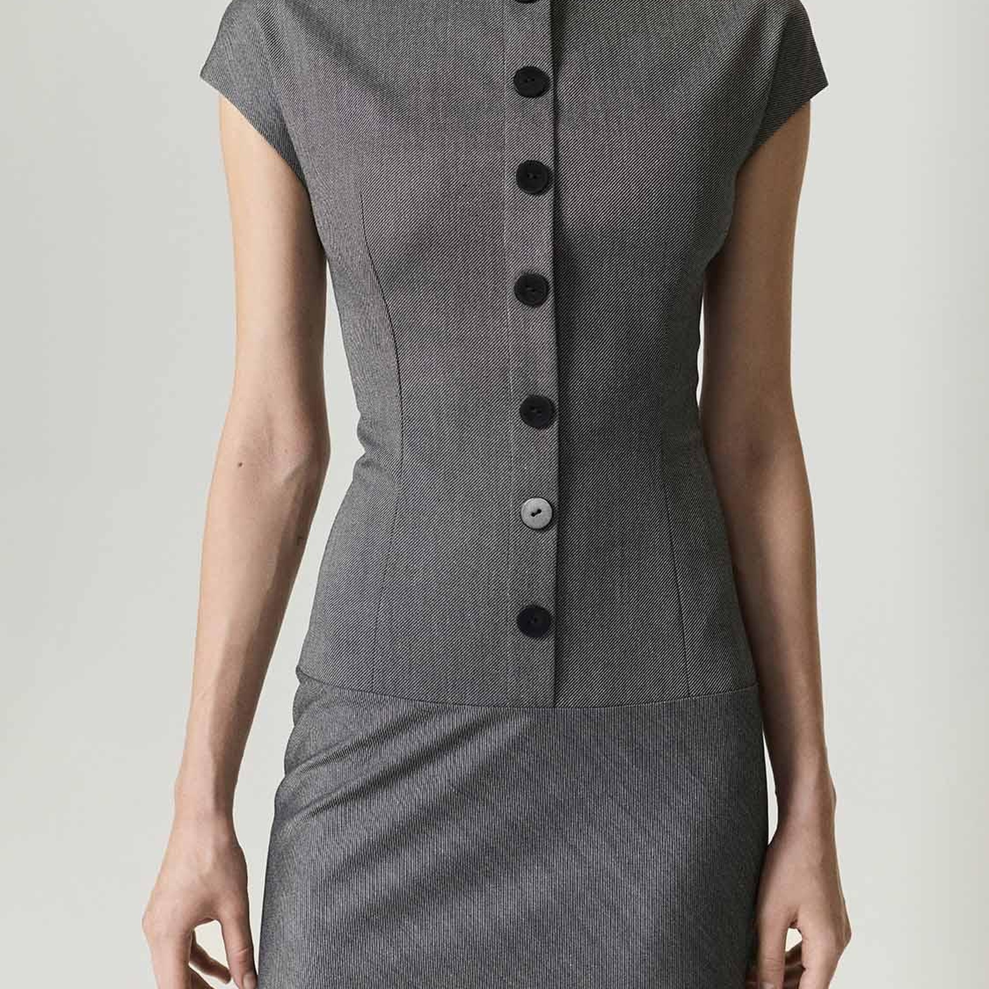 Düğme Detaylı Maxi Elbise