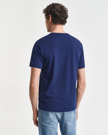  GANT Erkek Mavi Regular Fit Bisiklet Yaka T-Shirt