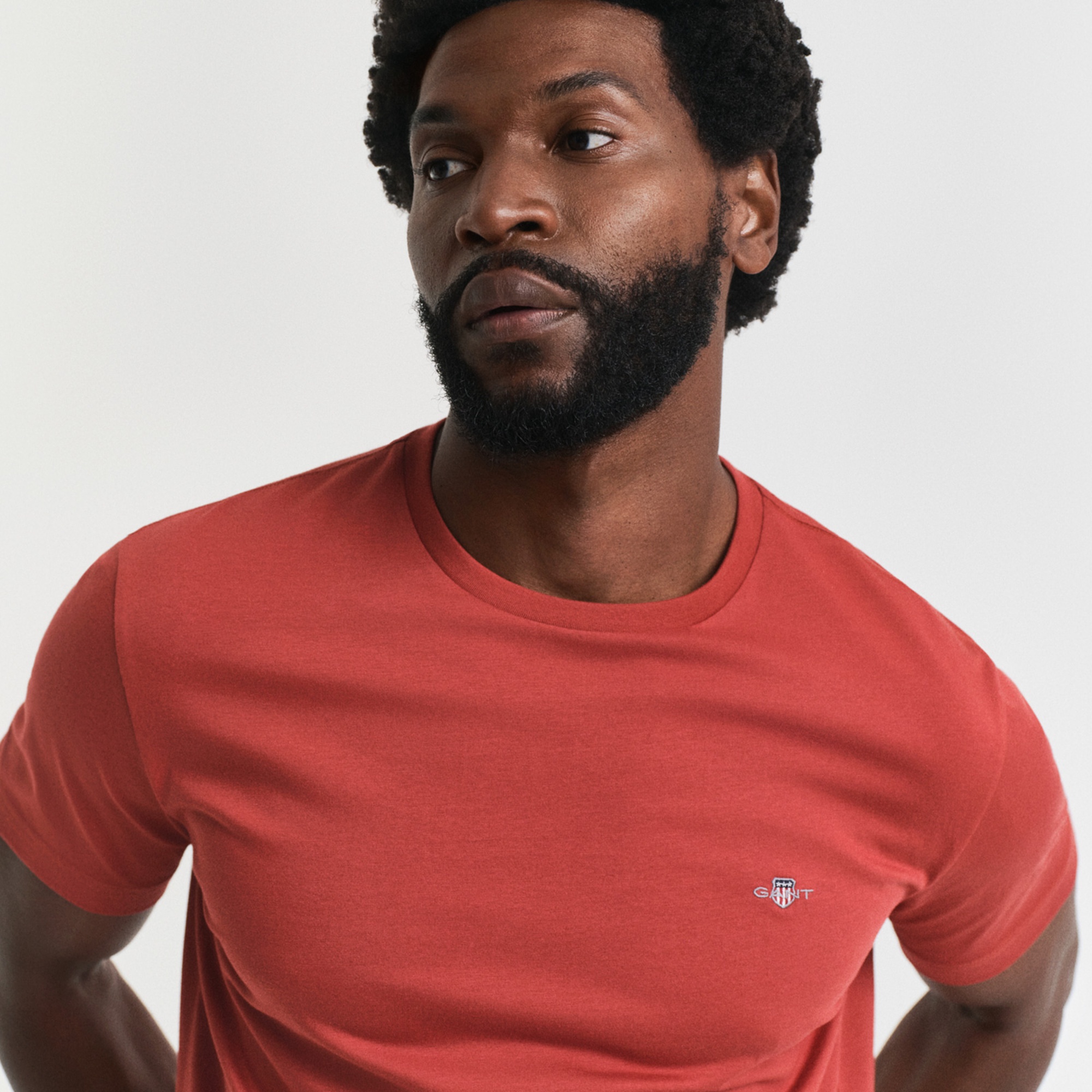 GANT Erkek Kırmızı Regular Fit Bisiklet Yaka T-Shirt