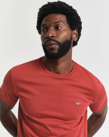  GANT Erkek Kırmızı Regular Fit Bisiklet Yaka T-Shirt