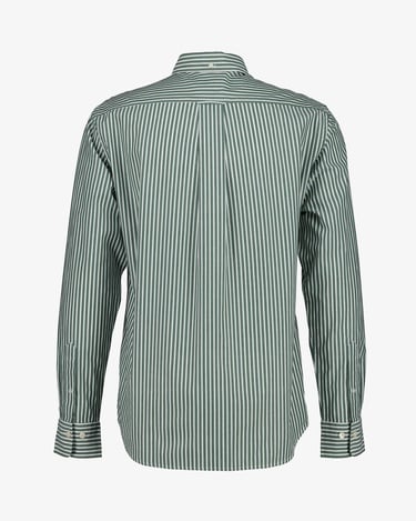  GANT Erkek Yeşil Regular Fit Düğmeli Yaka Çizgili Poplin Gömlek