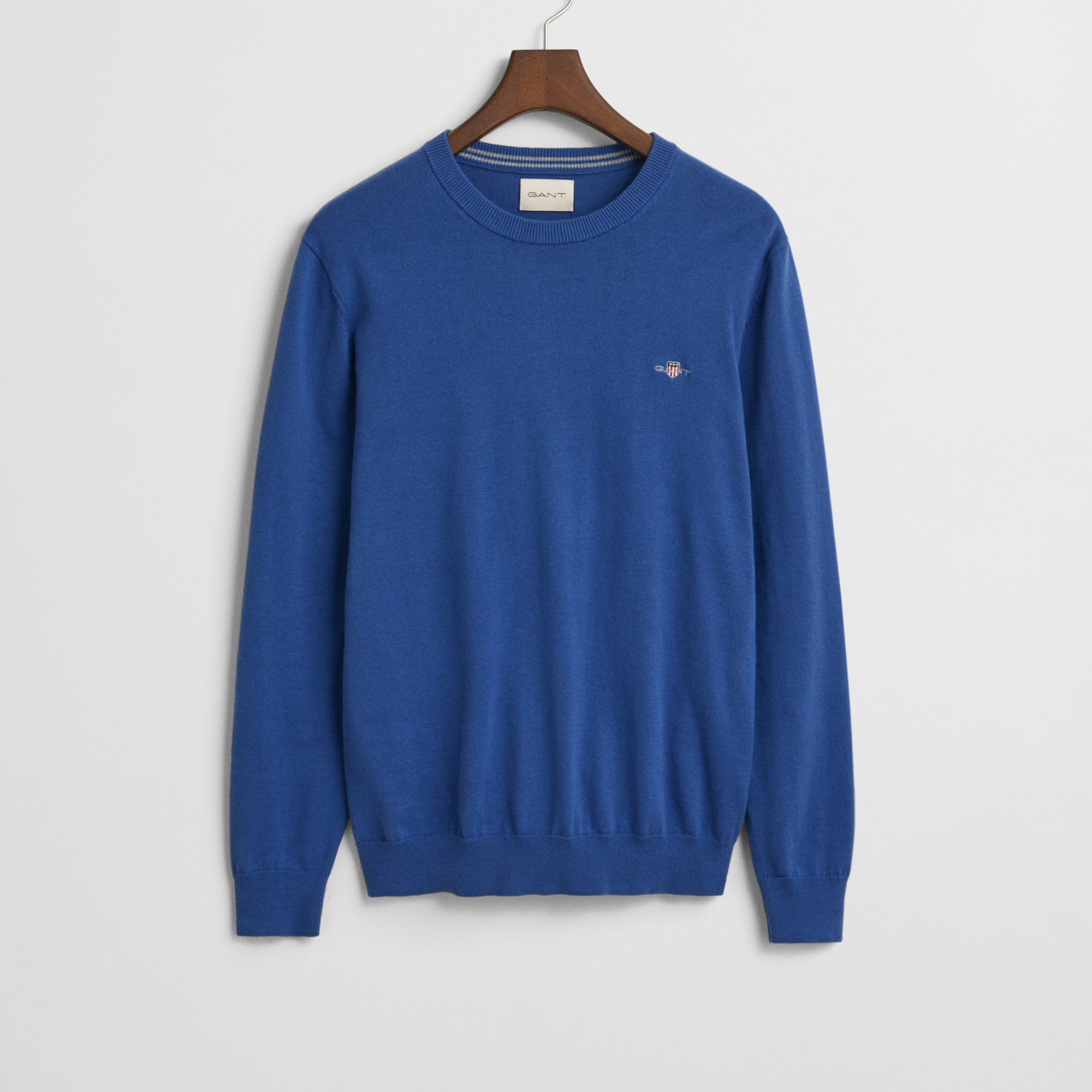 GANT Erkek Mavi Regular Fit Bisiklet Yaka Kazak