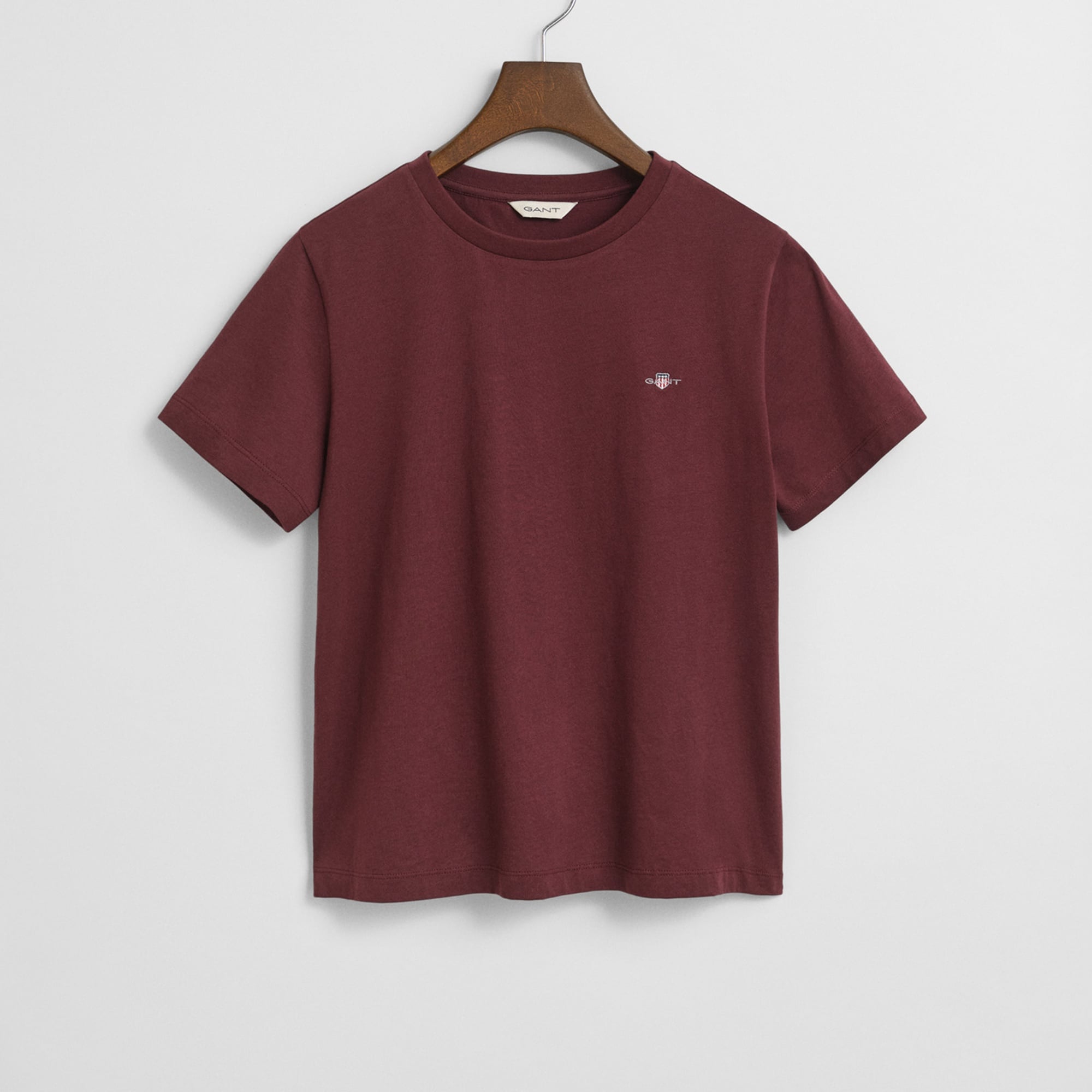 GANT Kadın Bordo Regular Fit Bisiklet Yaka T-Shirt