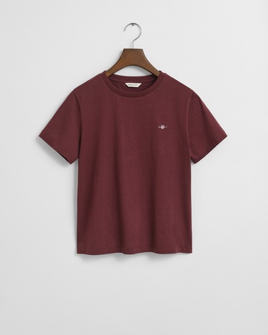  GANT Kadın Bordo Regular Fit Bisiklet Yaka T-Shirt