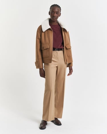  GANT Kadın Bordo Regular Fit Bisiklet Yaka T-Shirt