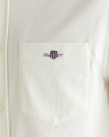  GANT Erkek Krem Regular Fit Düğmeli Yaka Gömlek