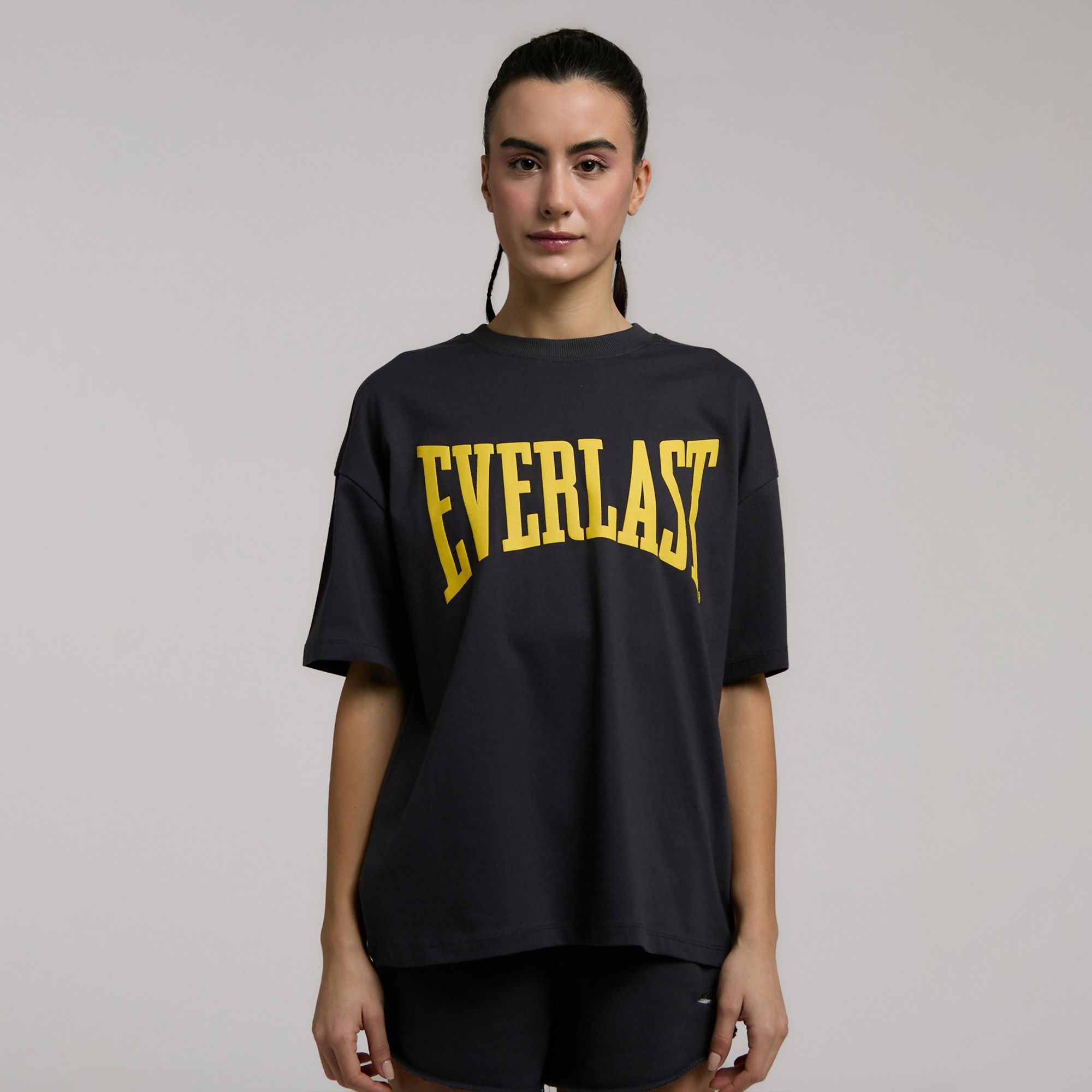 Everlast Ever Classics Oversize Kadın Gri T-Shirt