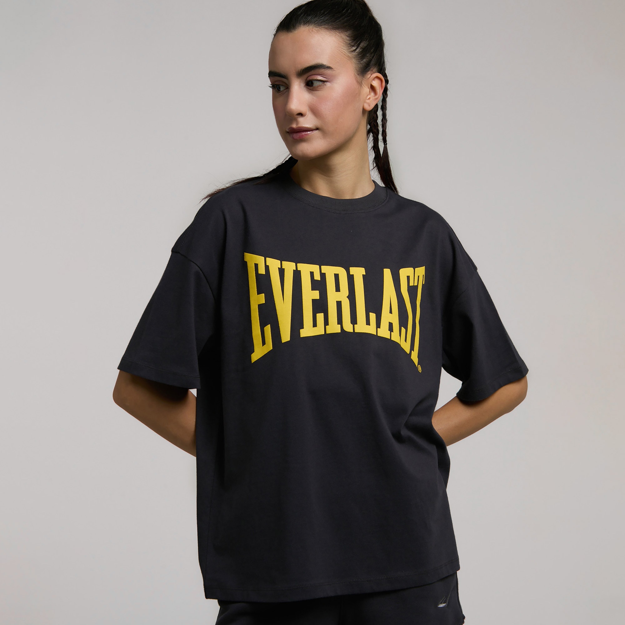 Everlast Ever Classics Oversize Kadın Gri T-Shirt