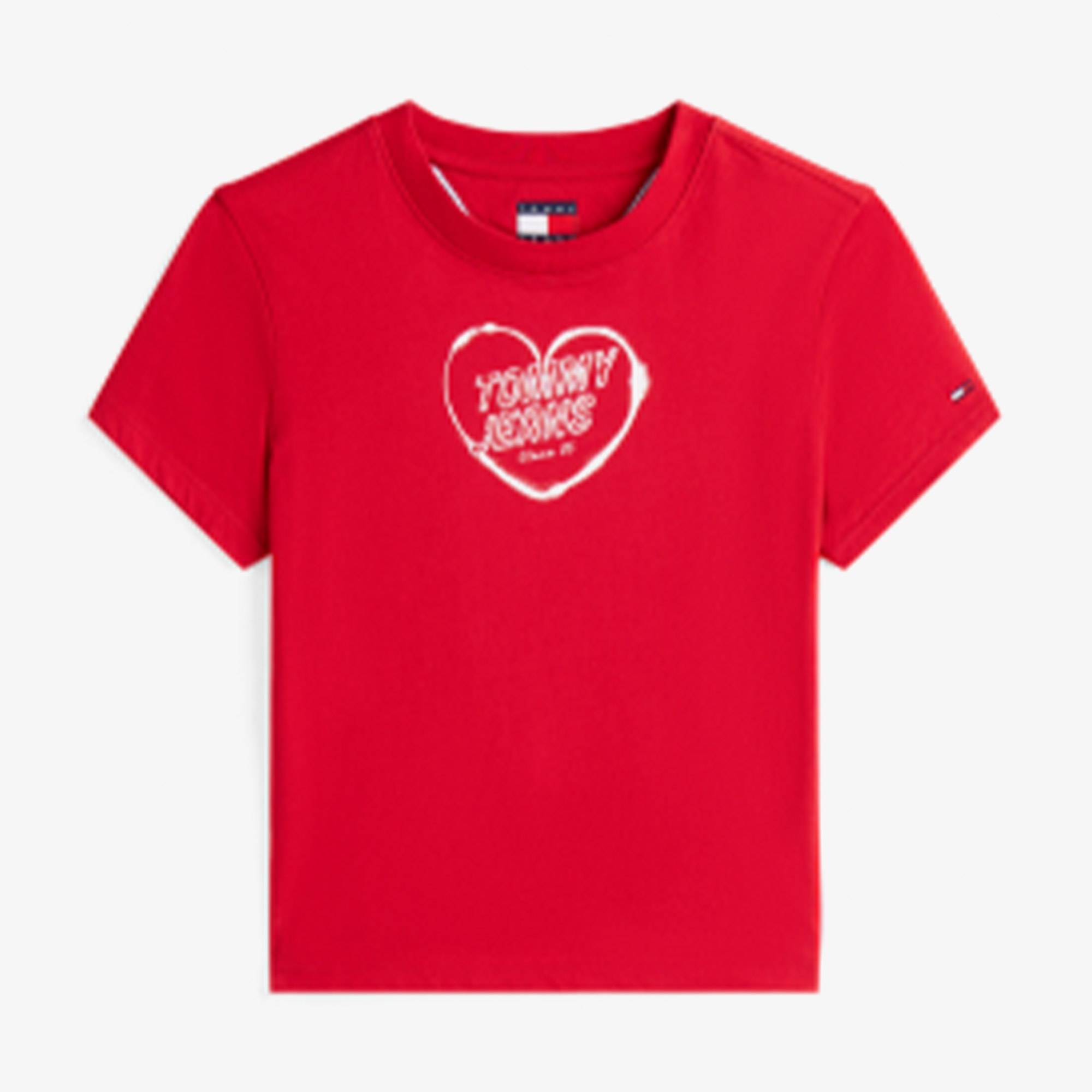 Tommy Jeans Slim Essential Logo Ext Kadın Kırmızı T-Shirt