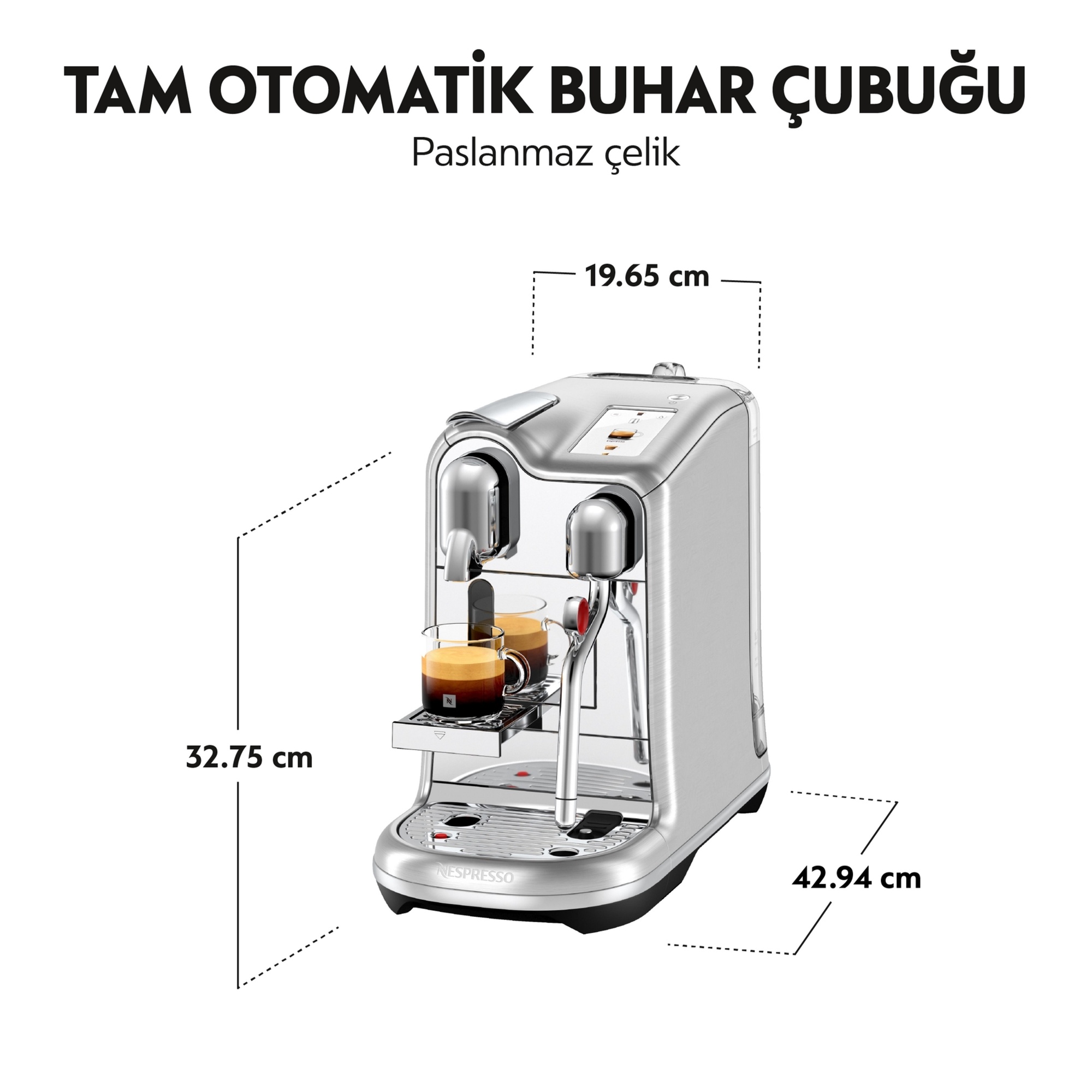 Nespresso J620 Creatista Pro Süt Çüzümlü Espresso Kahve Makinesi,Çelik