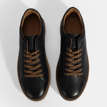  Erkek Lacivert Bağcıklı Deri Günlük Ayakkabı