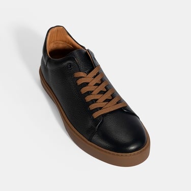  Erkek Lacivert Bağcıklı Deri Günlük Ayakkabı