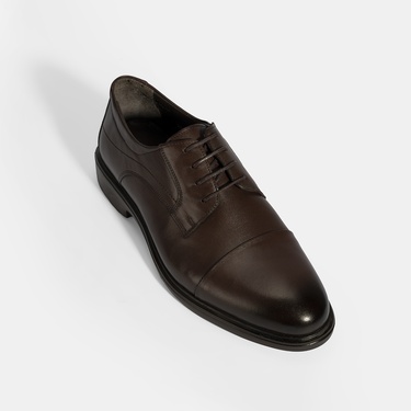 Erkek Kahve Bağcıklı Deri Klasik Ayakkabı