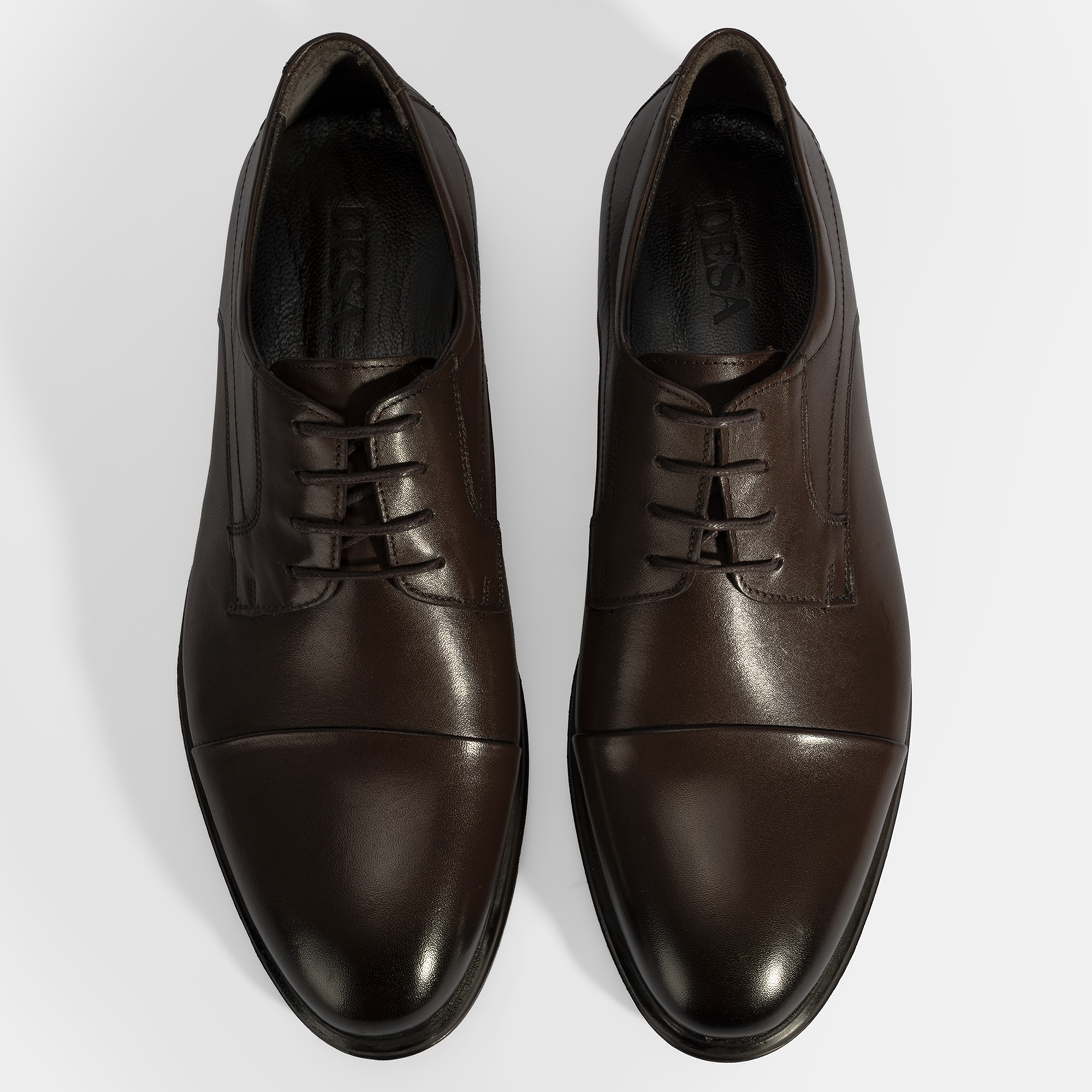 Erkek Kahve Bağcıklı Deri Klasik Ayakkabı