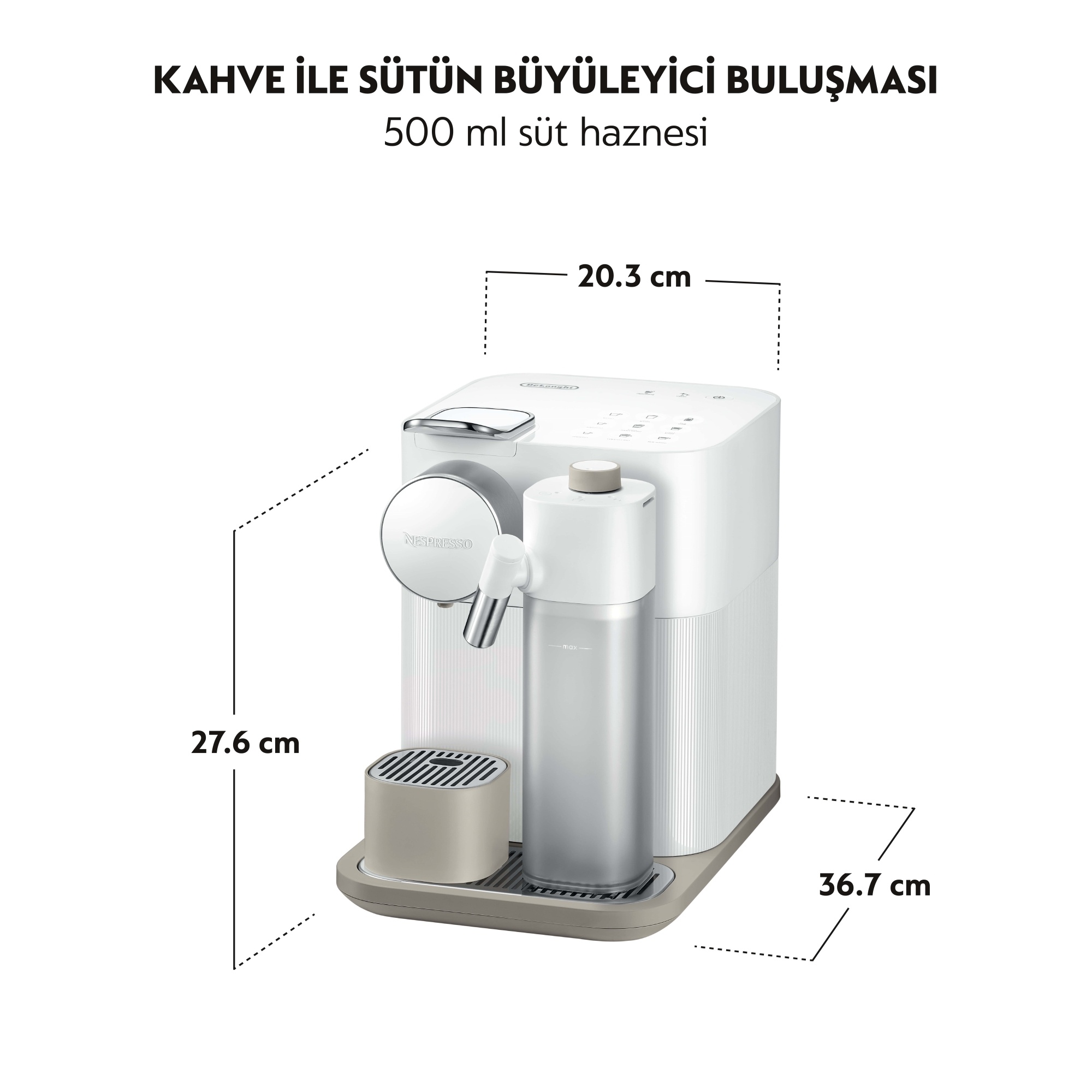 Nespresso F541 Gran Latissima Süt Çözümlü Espresso Kahve Makinesi,Beyaz