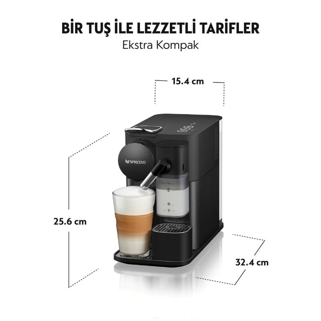  Nespresso F121 Latissima One Süt Çözümlü Espresso Kahve Makinesi,Siyah