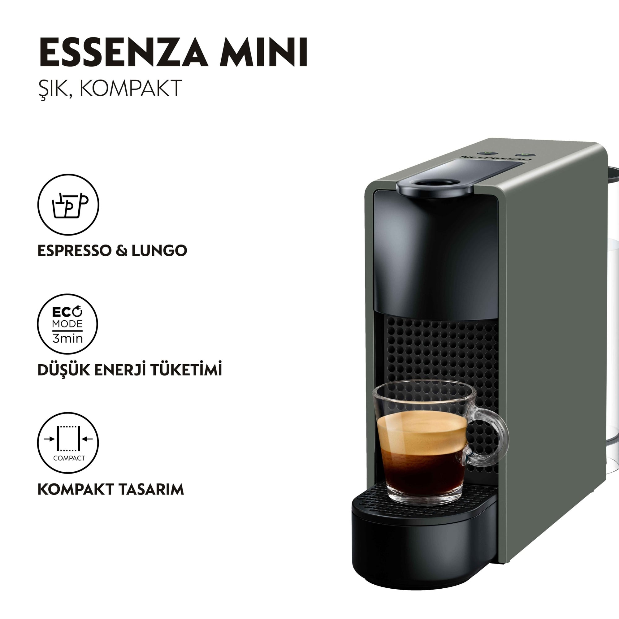 Nespresso C30 Essenza Mini Espresso Kahve Makinesi, Gri