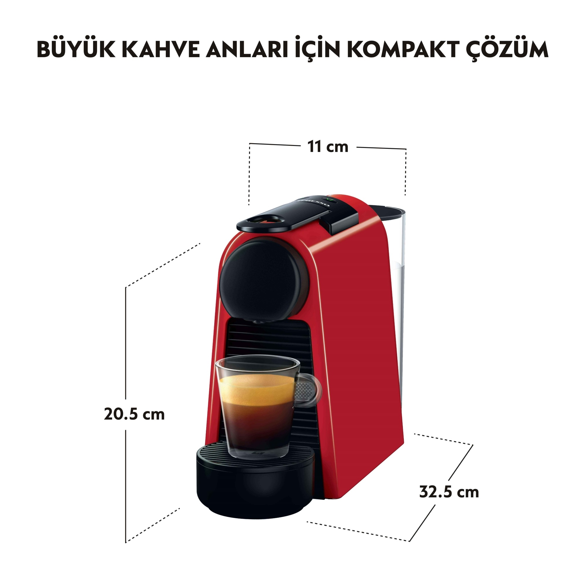 Nespresso D30 Essenza Mini Espresso Kahve Makinesi,Kırmızı