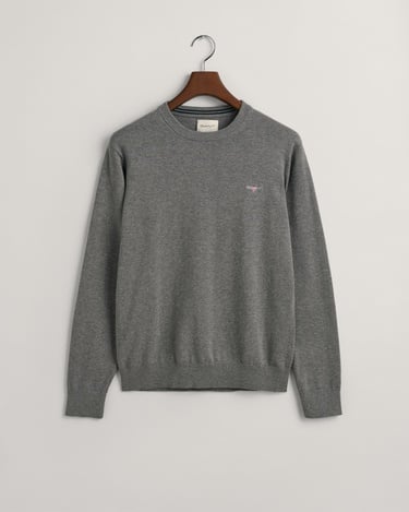  GANT Erkek Gri Regular Fit Bisiklet Yaka Kazak