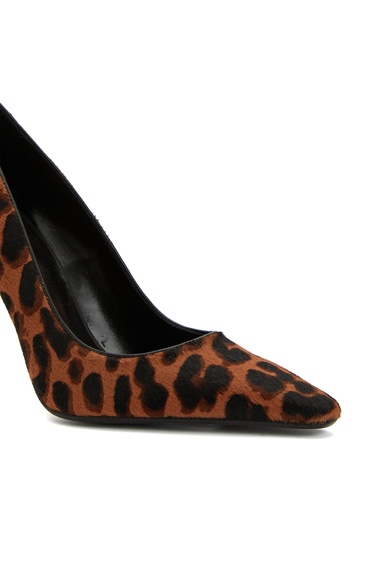  Network Kadın Leopar Desenli Süet Topuklu Ayakkabı
