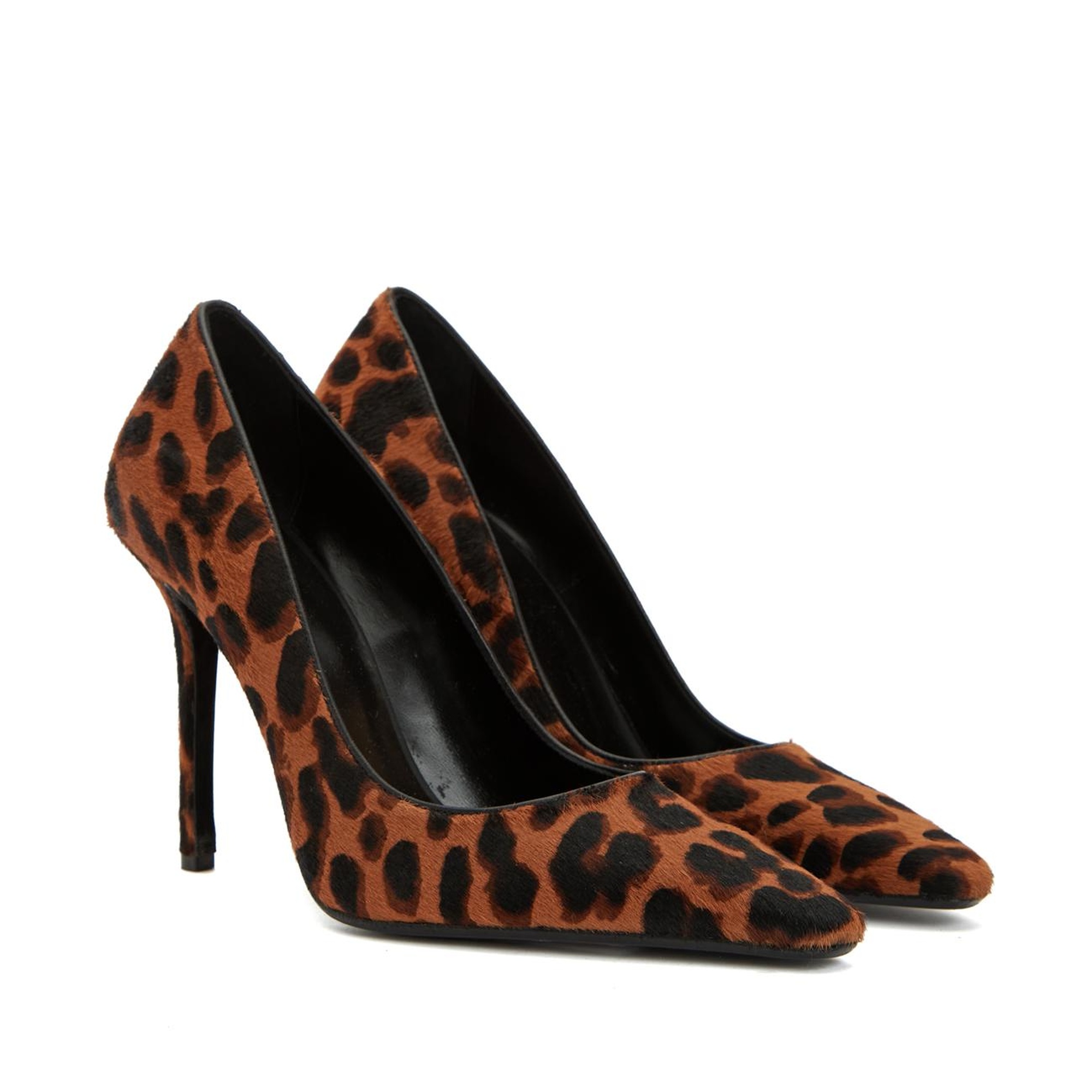 Network Kadın Leopar Desenli Süet Topuklu Ayakkabı